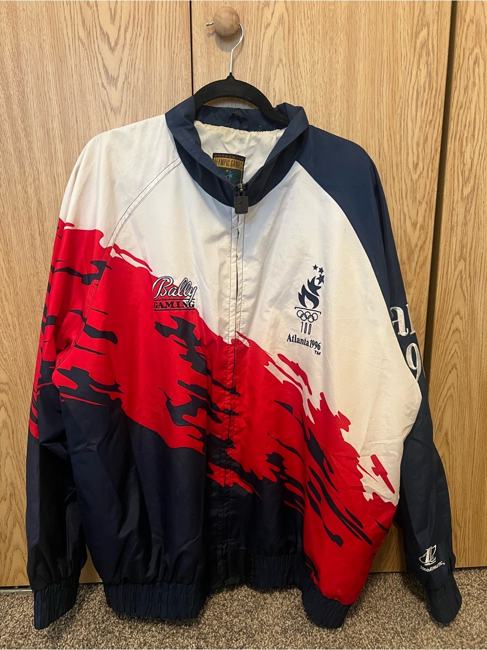Vintage Atlanta 1996 Red White Navy Men's Windbreaker Jacket